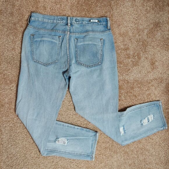 MELVILLE Womens Size 26 Distressed Jeans 30x25 Boyfriend Ankle Frayed Med Wash - Picture 12 of 12